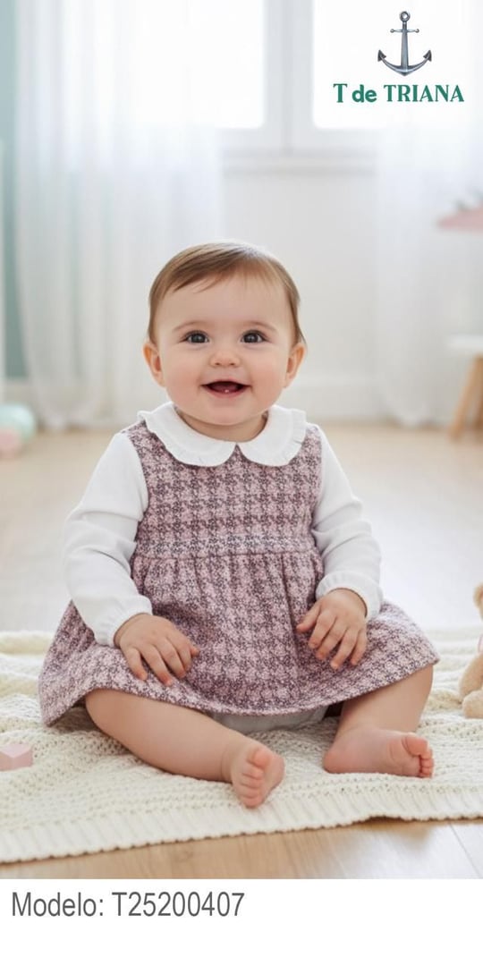Vestido con cuello de bebe y calzón elegancia compartida