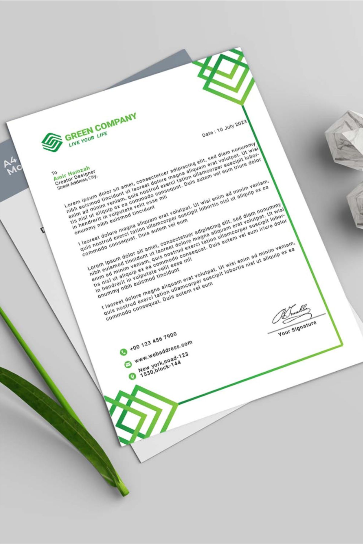 Hojas membretadas de alta calidad