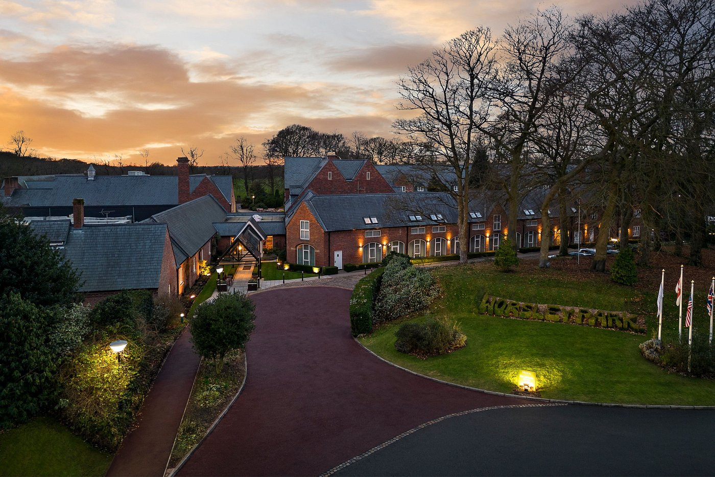 Delta Hotels Worsley Park exterior showing contemporary hotel architecture
