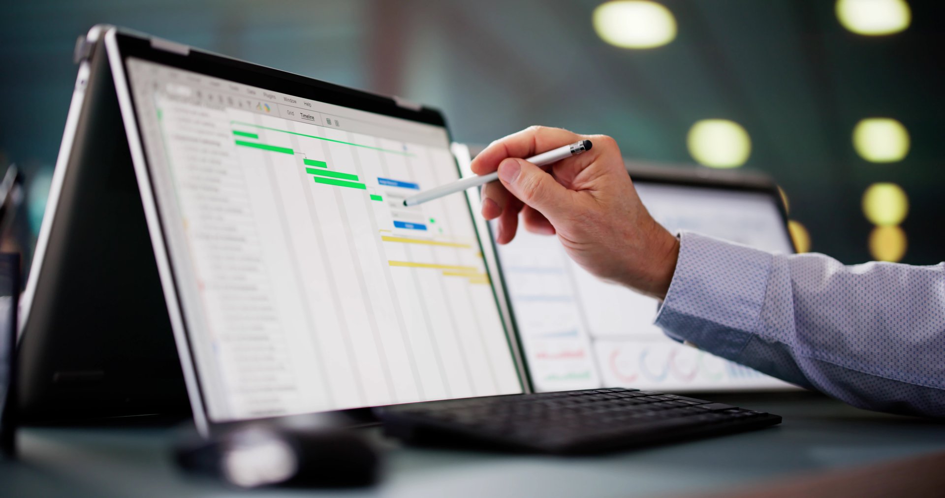 Project Management Software And Business Plan Schedule In Office
