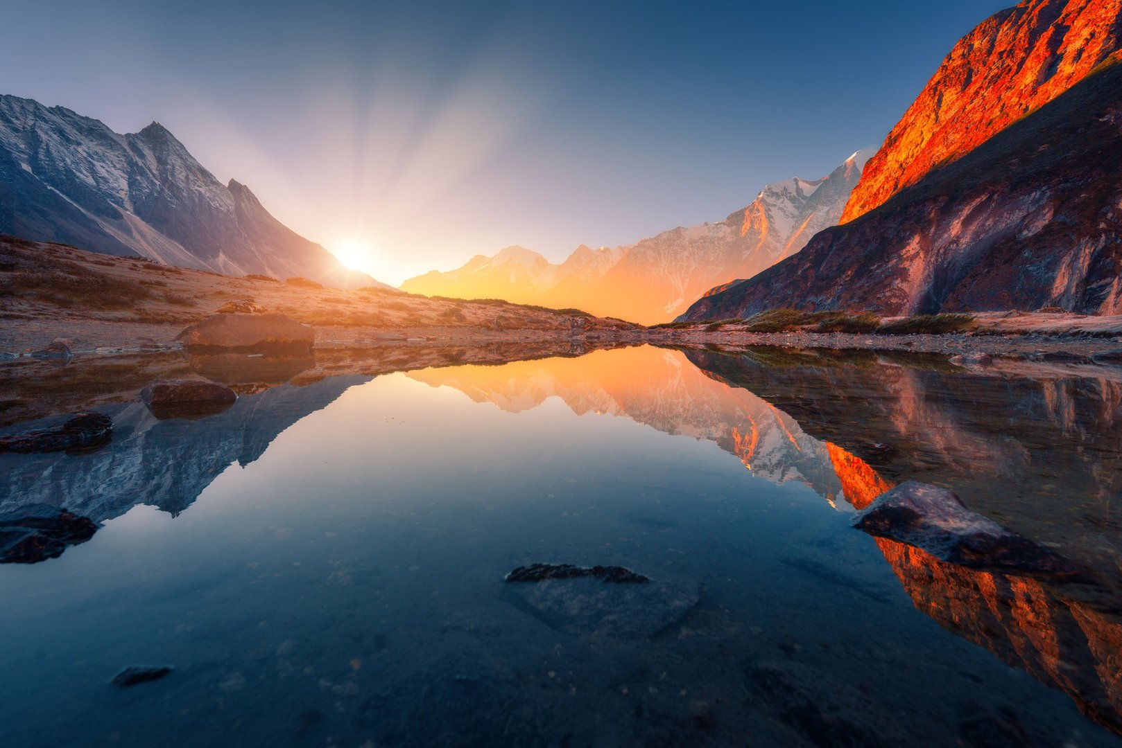 Mountain Meditation Scene