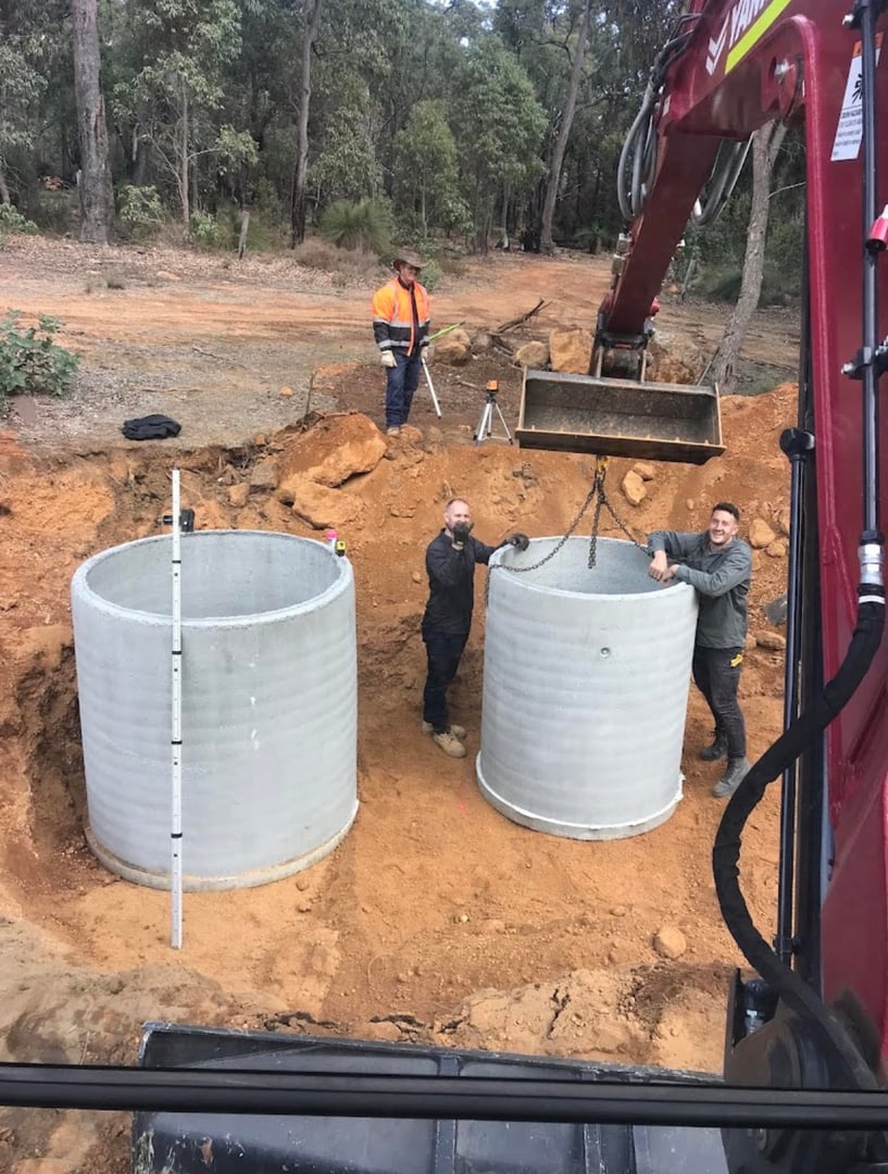 Septic tank excavation work