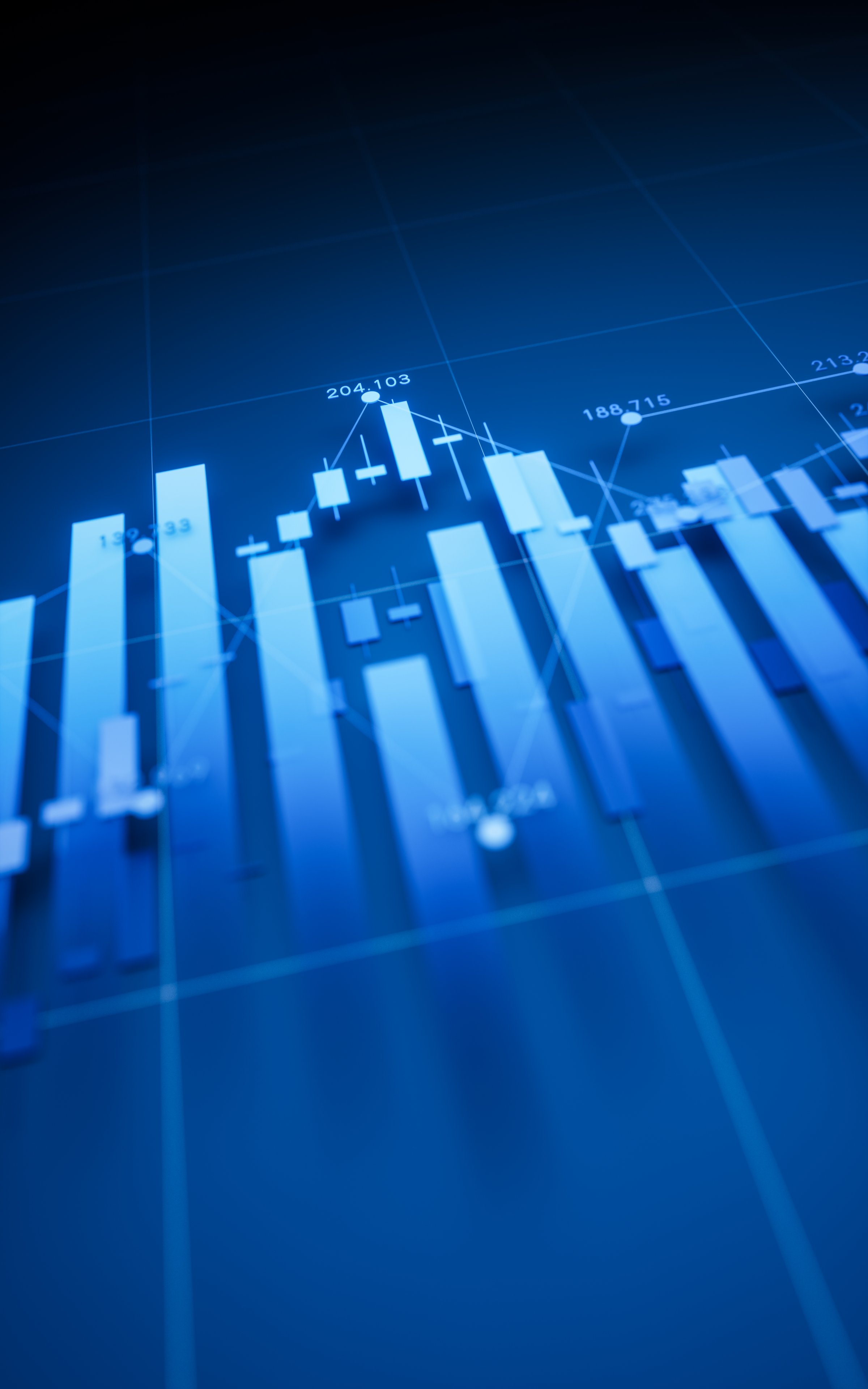 Statistical graph with business finance concept, 3d rendering. 3D illustration.