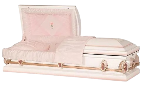 White Pearl Rose Casket