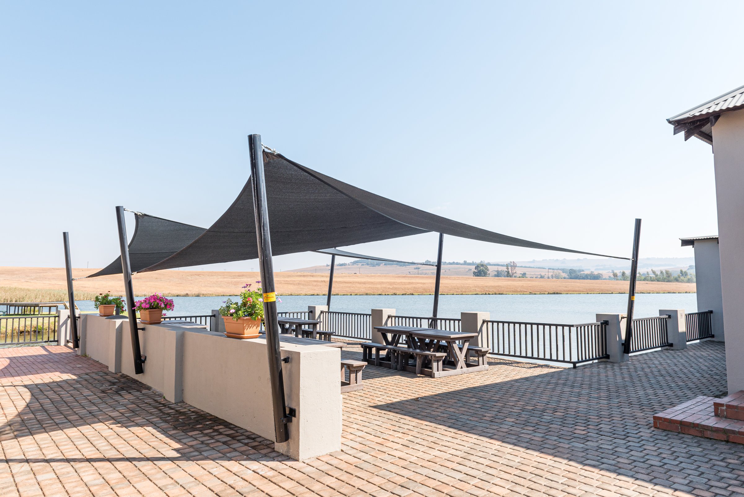Machadodorp, South Africa - May 22, 2019: Outdoor eating area at Millys Retaurant near Machadodorp in Mpumalanga