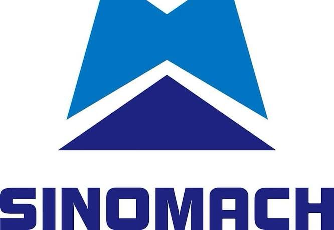 Logo for SINOMACH with a blue geometric design above the company name in bold blue letters.