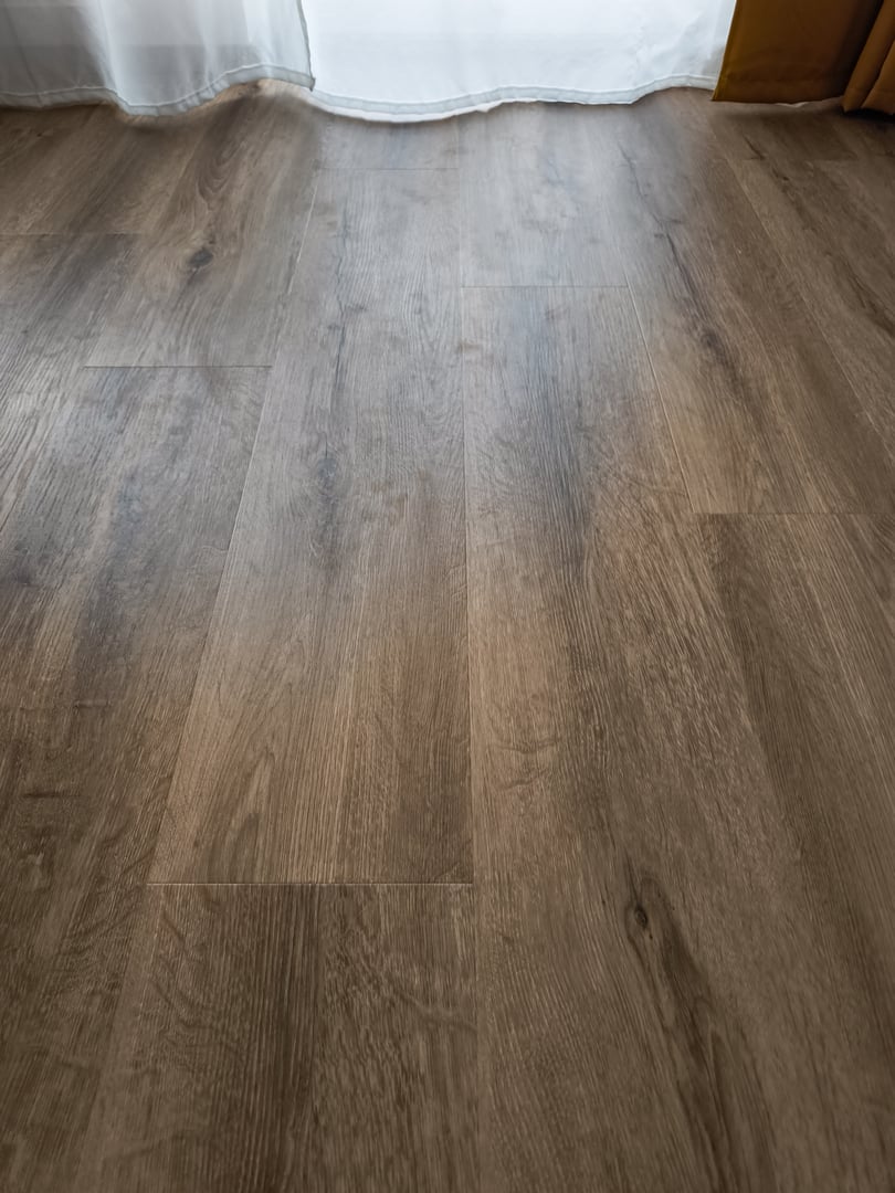Beautiful luxury vinyl floor in bright room