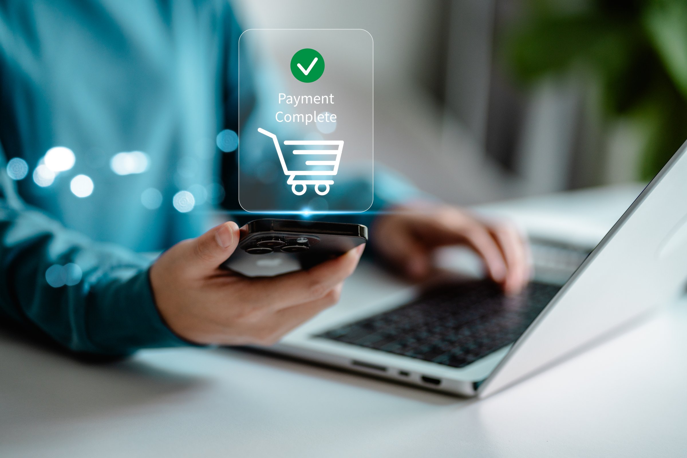 Businesswomen using smartphones payment online, banking, online shopping. Technology online banking platform via internet network. electronic financial transaction.Digital online payment concept.