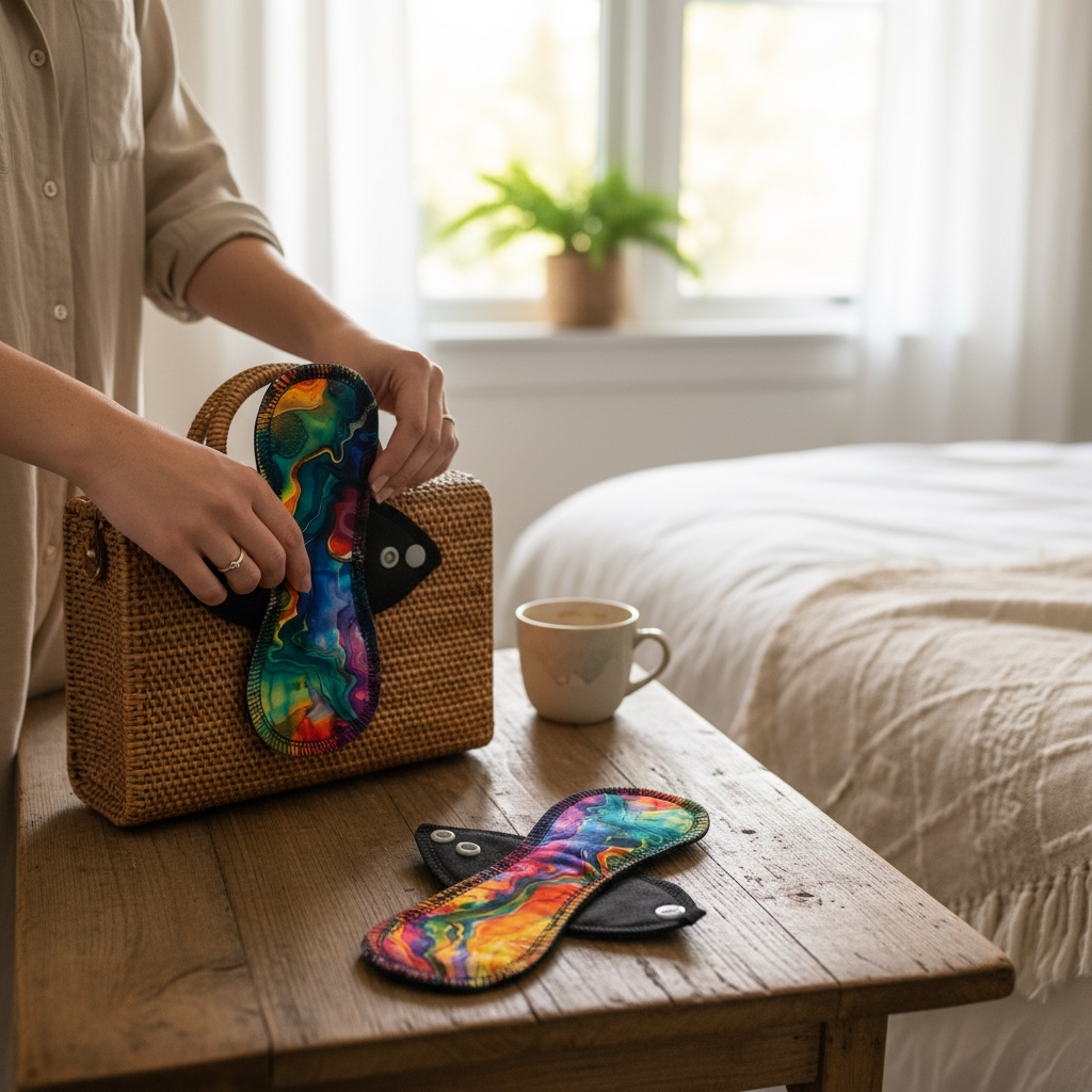 MiniVivi reusable incontinence pads in exclusive Comfort Haven print