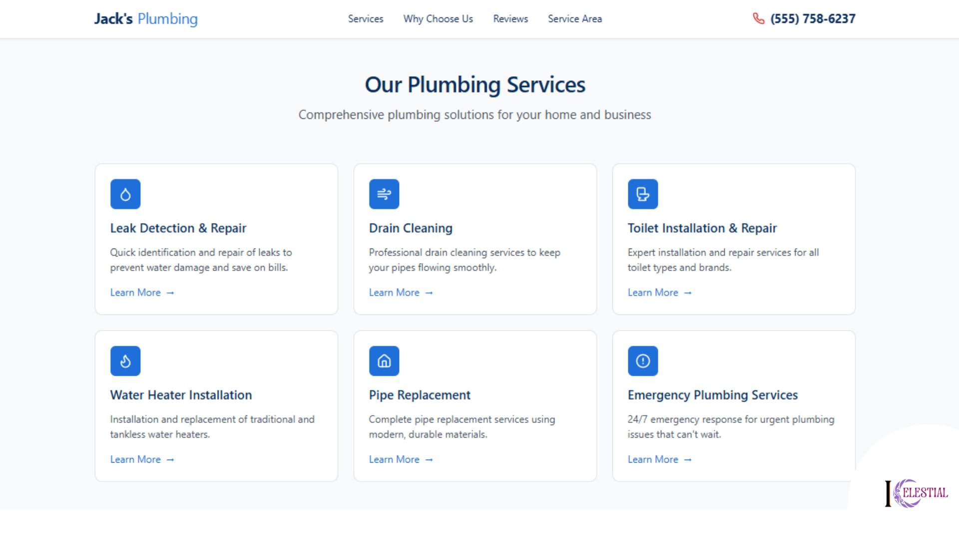 Jacks Plumbing Website Screenshot 2