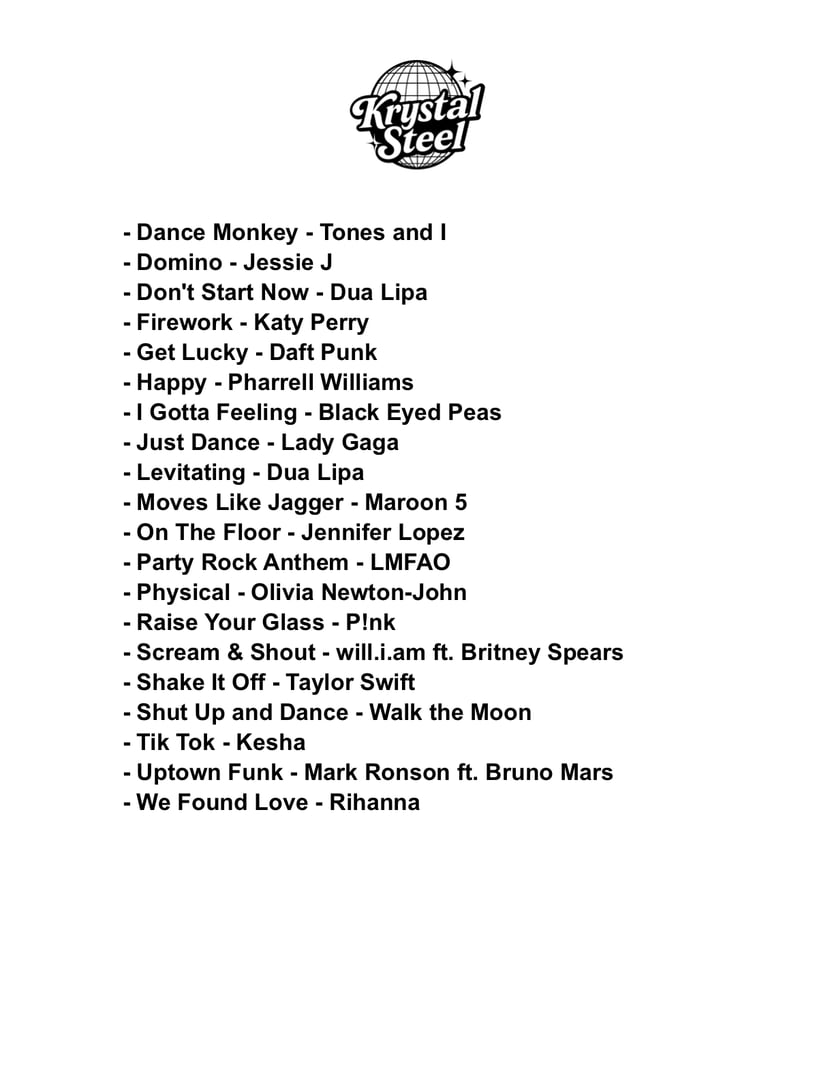 Set list page 1