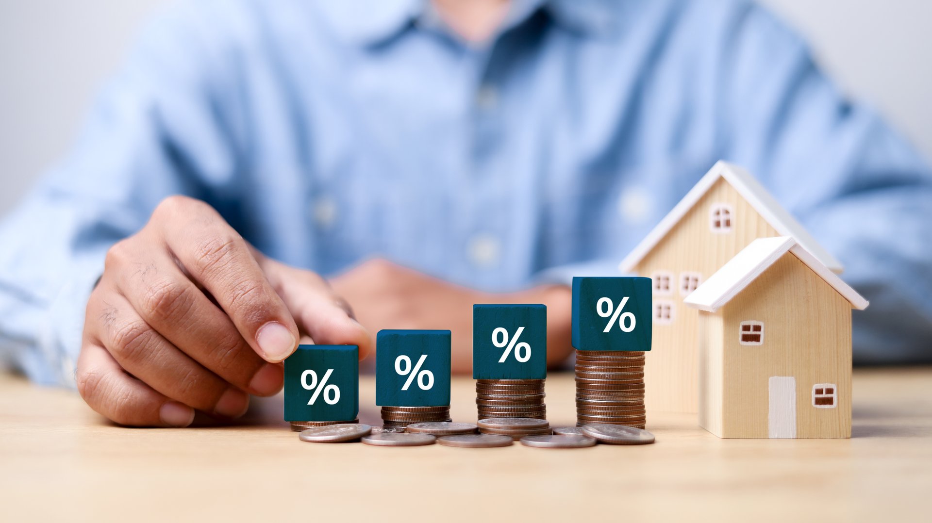 Real estate investment concept. Applying for a home loan, buying, selling,  developing the real estate market, creating stability in life, renting real estate.