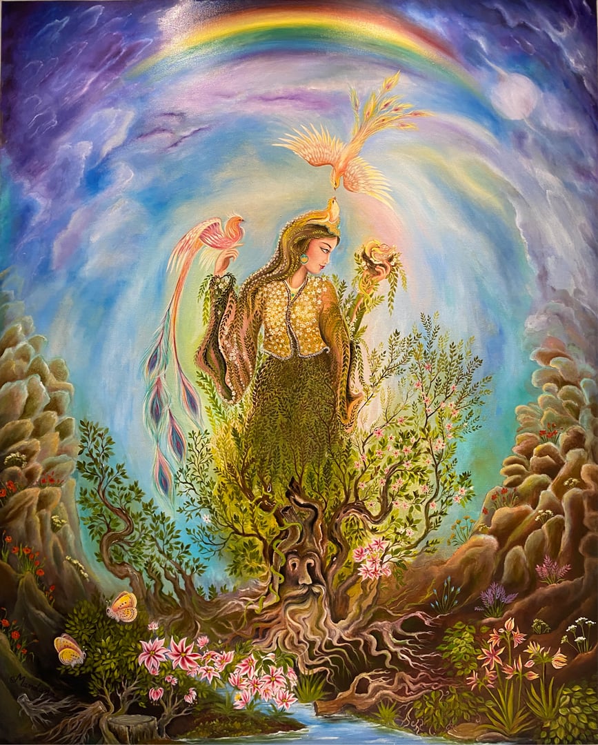 اثری با الهام از هنر کلاسیک ایرانی، ترکیبی از سنت و مدرنیته