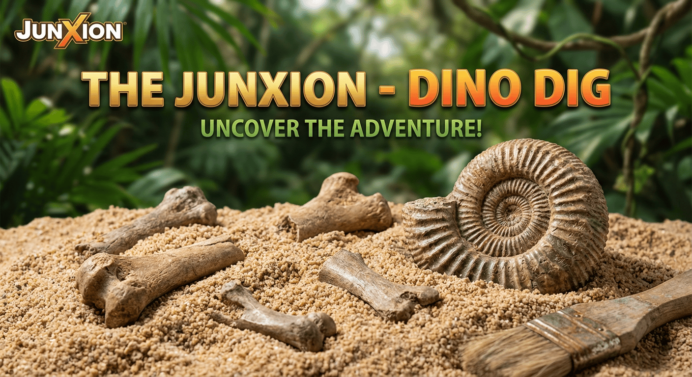 Kids digging for fossils at Dino Dig