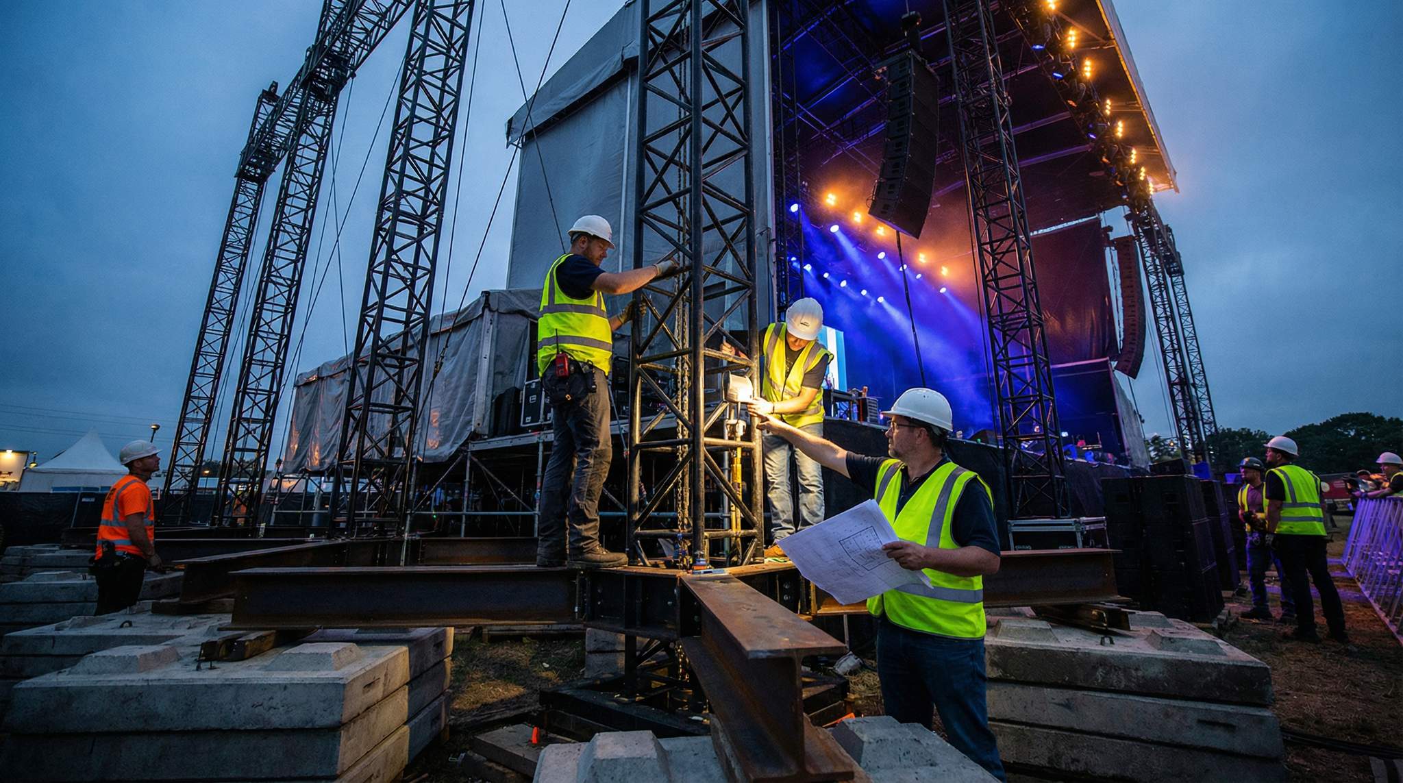 Festival stage structure engineering and load paths