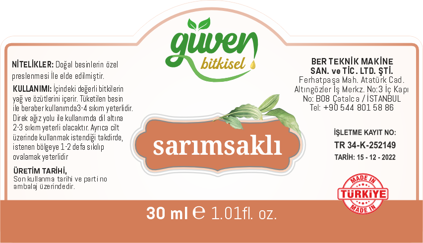 SARIMSAKLI Etiket