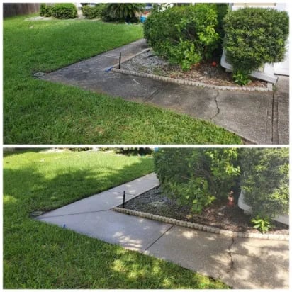 Walkway pressure washing