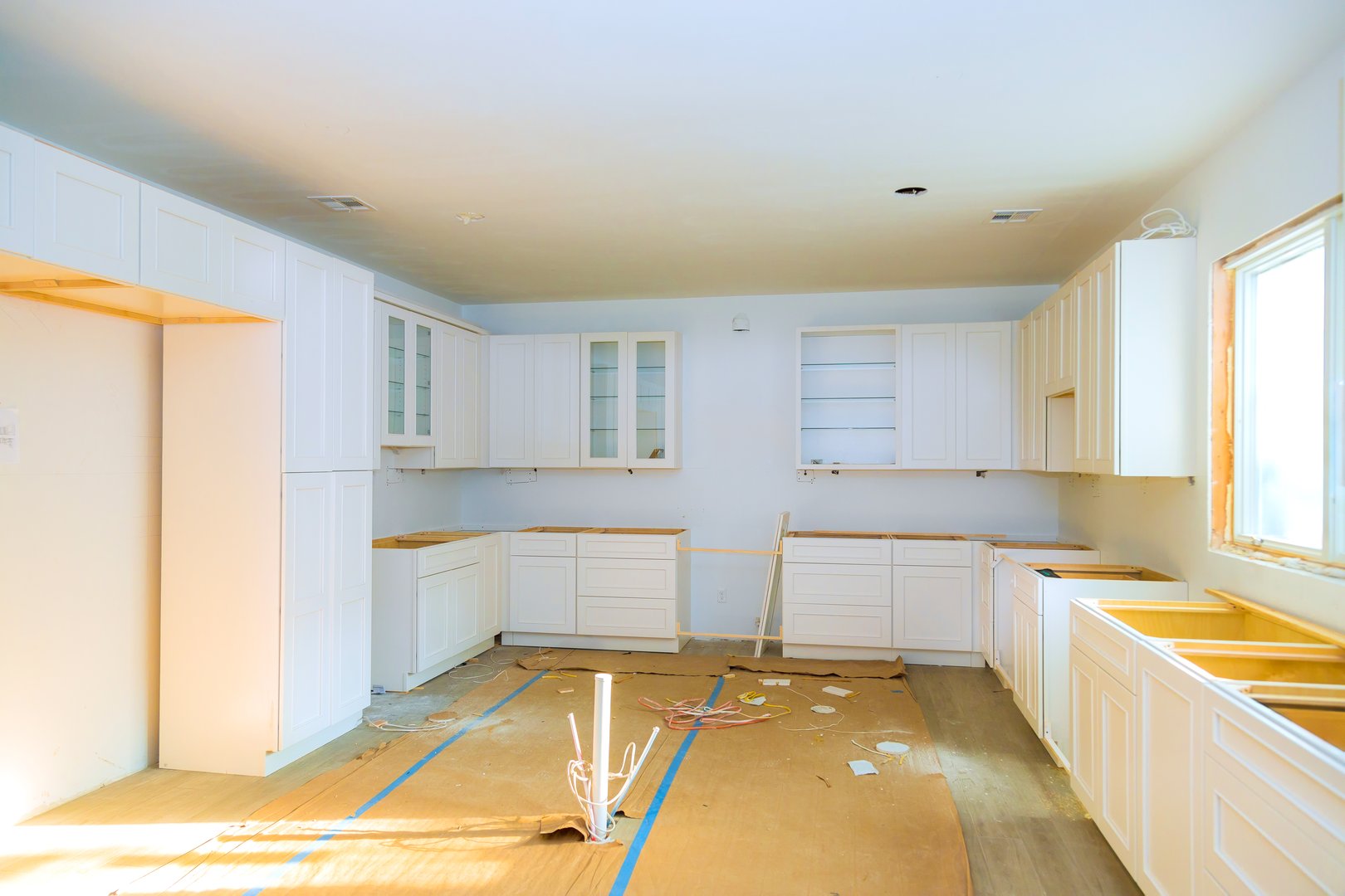 Kitchen renovation with cabinet installation
