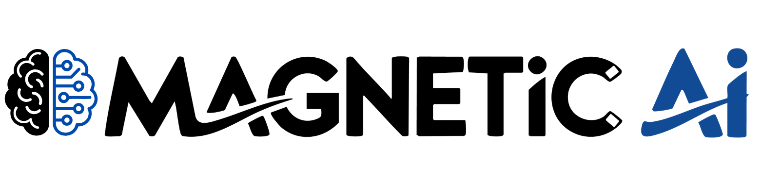 Logo featuring a brain icon, the word MAGNETIC with a swoosh across it, and Ai in stylized lettering.