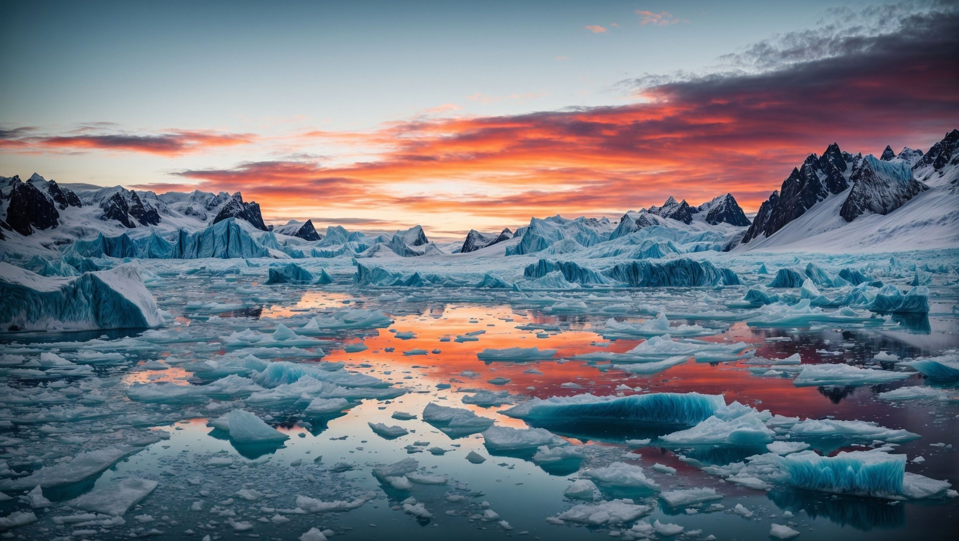 A stark image of a melting ice cap with its jagged edges contrasting sharply. Reminder of the impact of climate change on our planet.