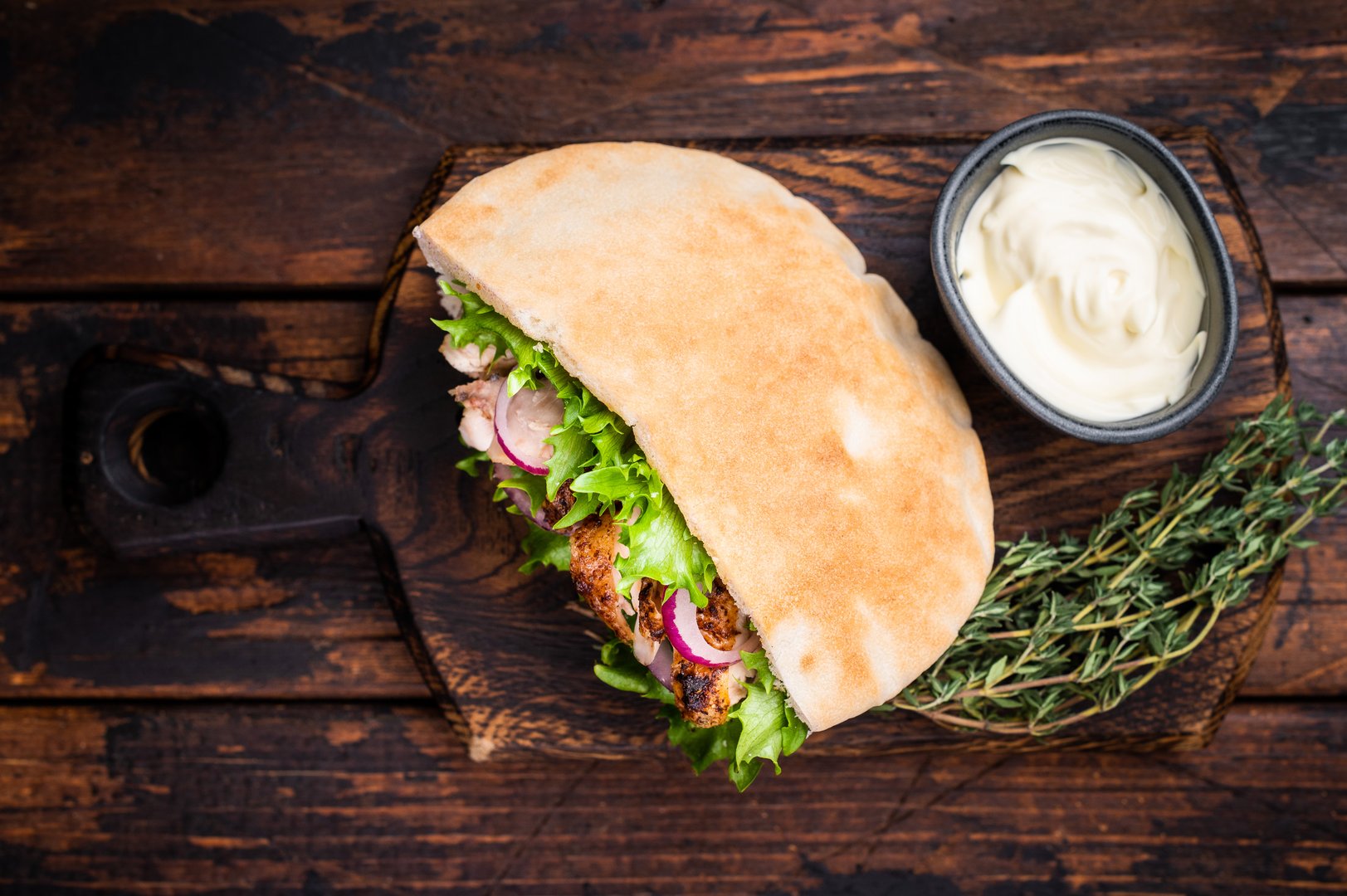 Doner kebab with grilled chicken