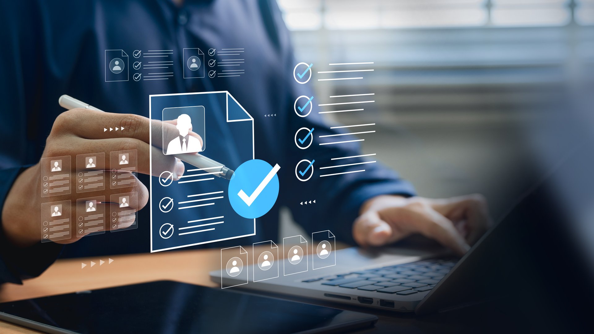 Recruitment and candidate selection process showcasing HR professionals using digital tools to evaluate talent and identify career opportunities, ensuring workforce success and organizational growth.