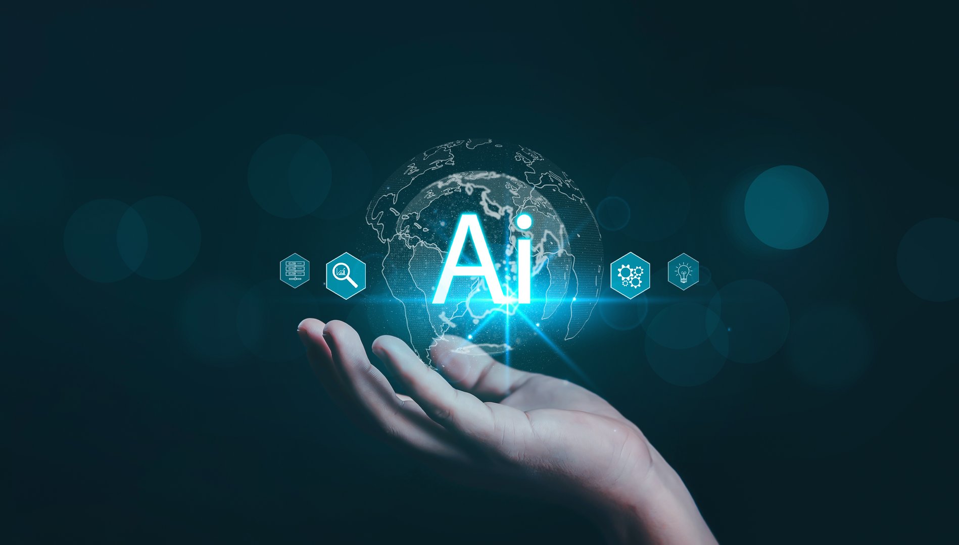 technology connecting to the internet around the world, chatting, chatting with AI, artificial intelligence, using command prompt to create something, future technology