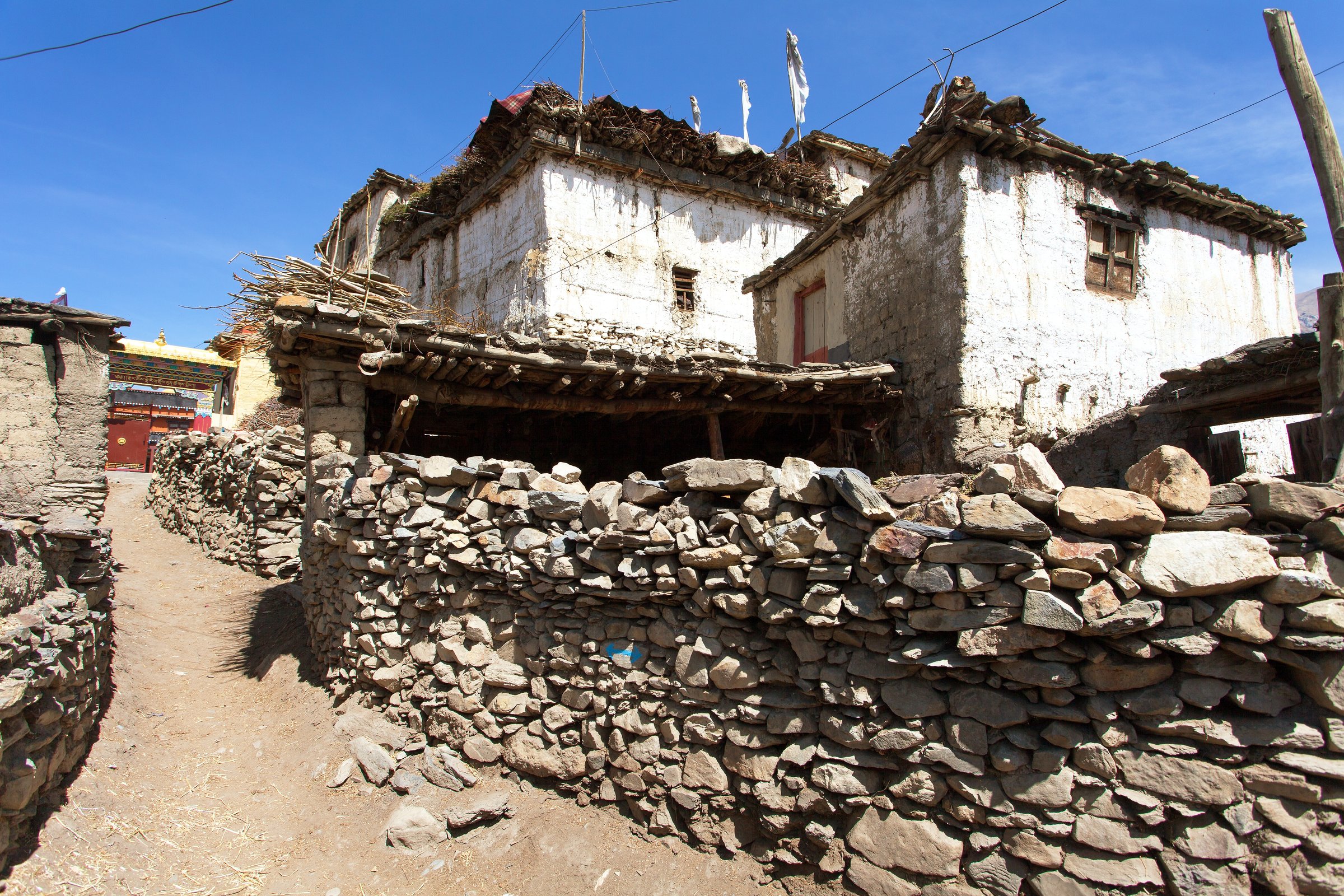 Kagbeni, beautiful village in lower Mustang area, round Annapurna circuit trekking trail, Nepal