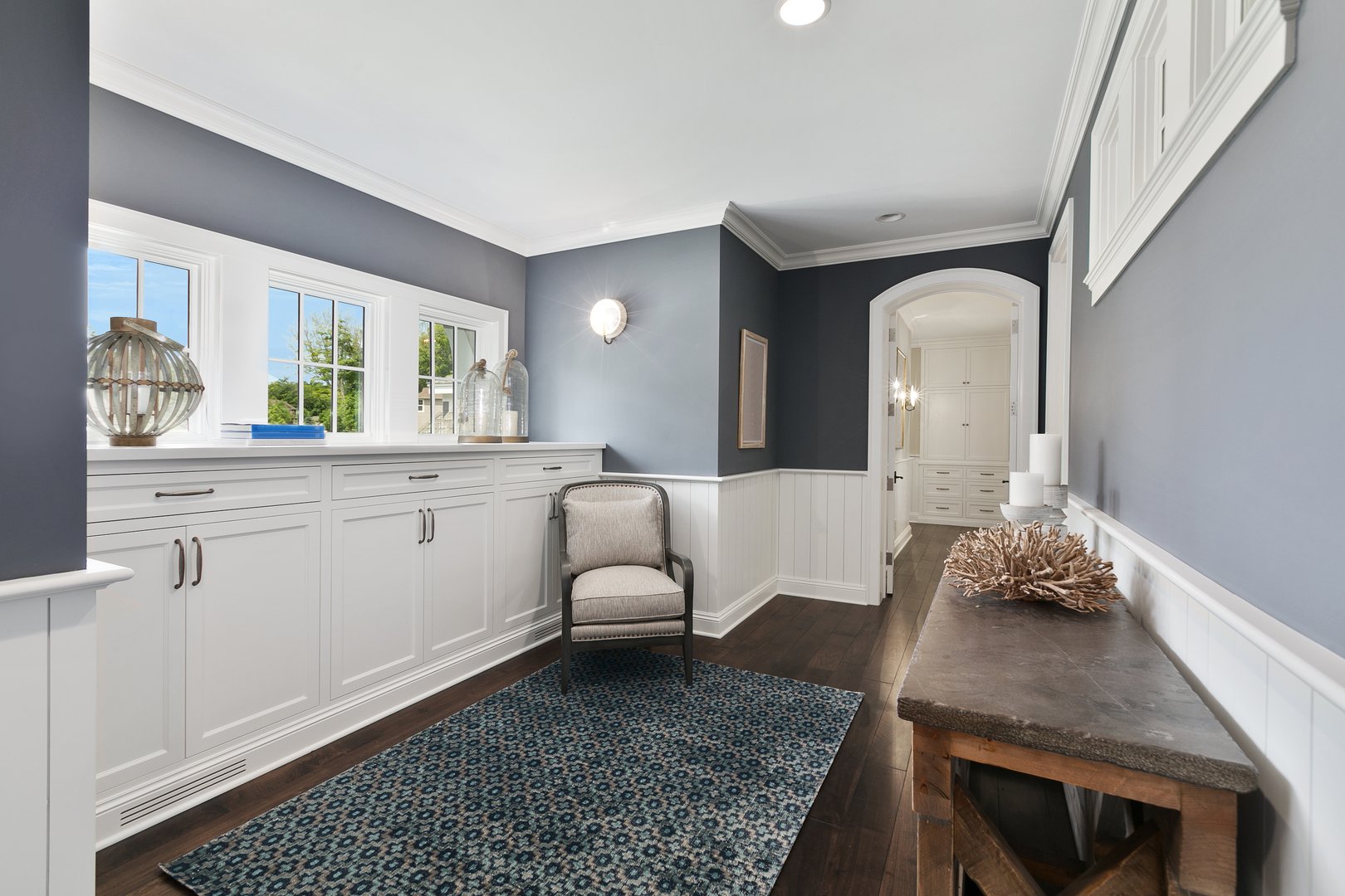 Beautiful windows and flooring add a luxurious feel to this new home