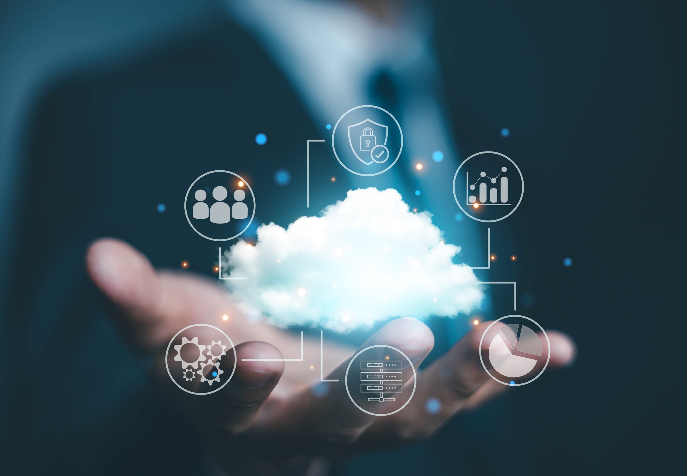 Cloud digital technology. platform on the internet. transfer and recovery online