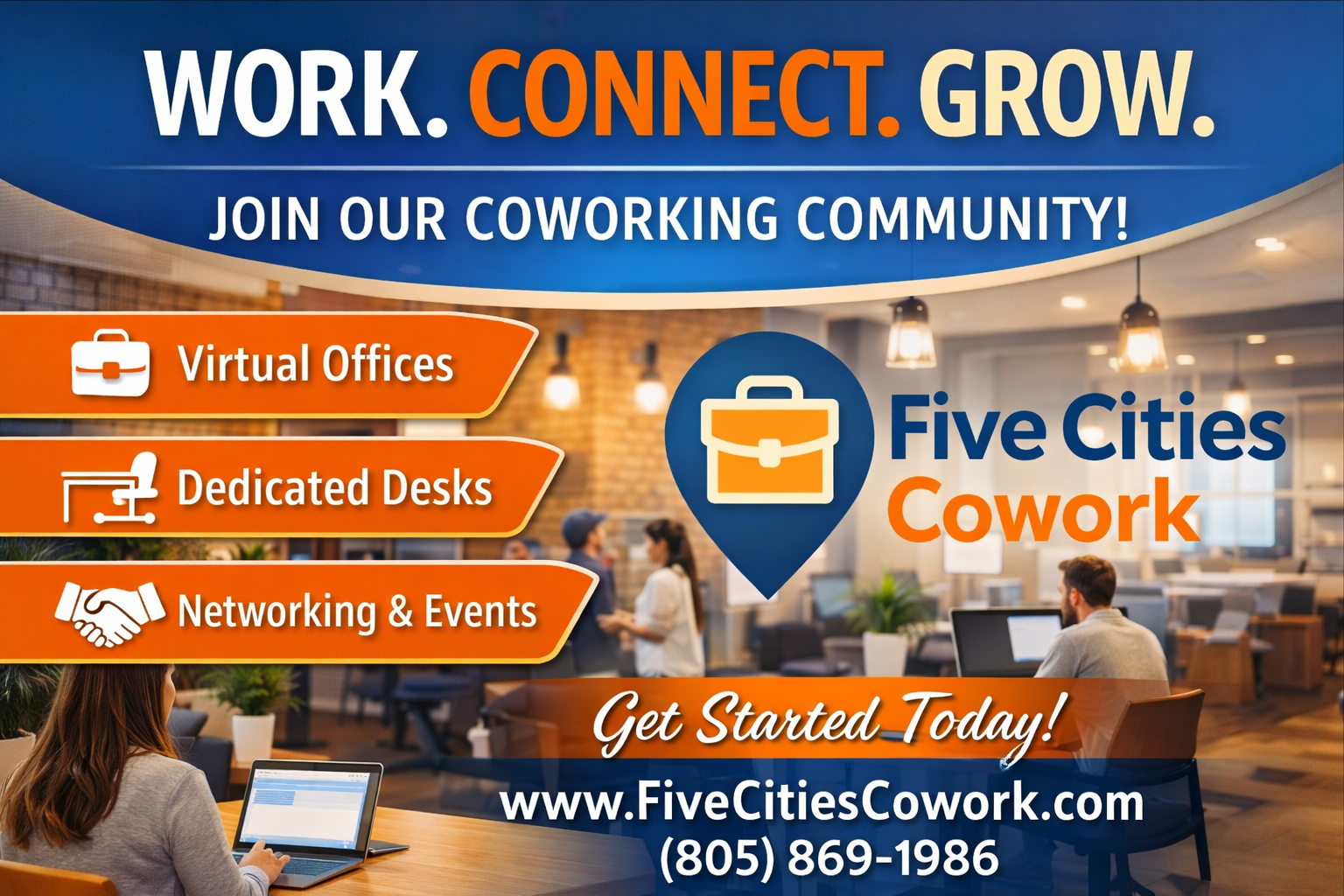 Five Cities Cowork workspace interior