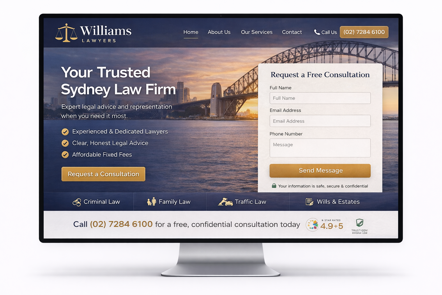 Custom website showcase
