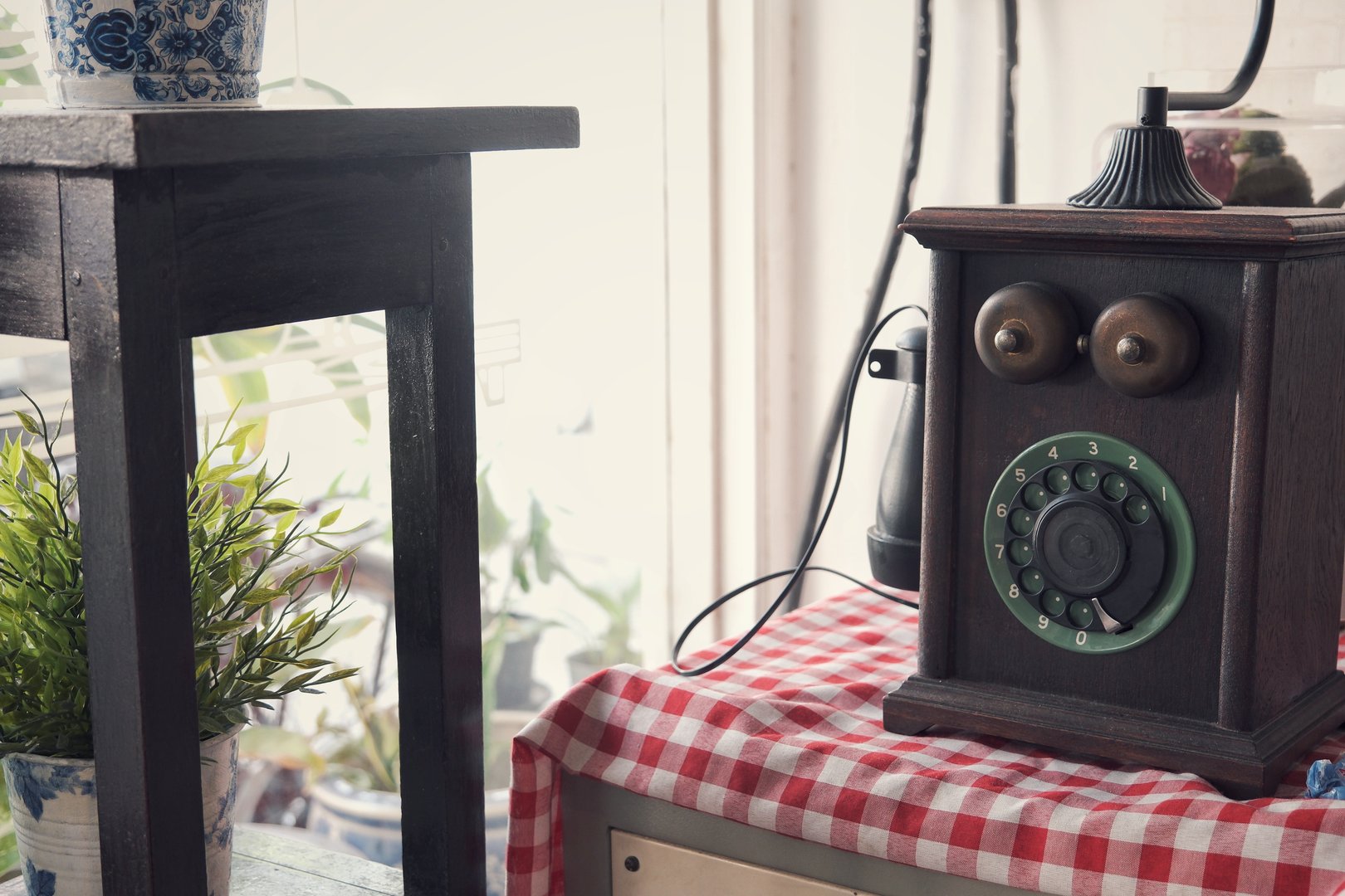 Beautiful old vintage cute telephone view