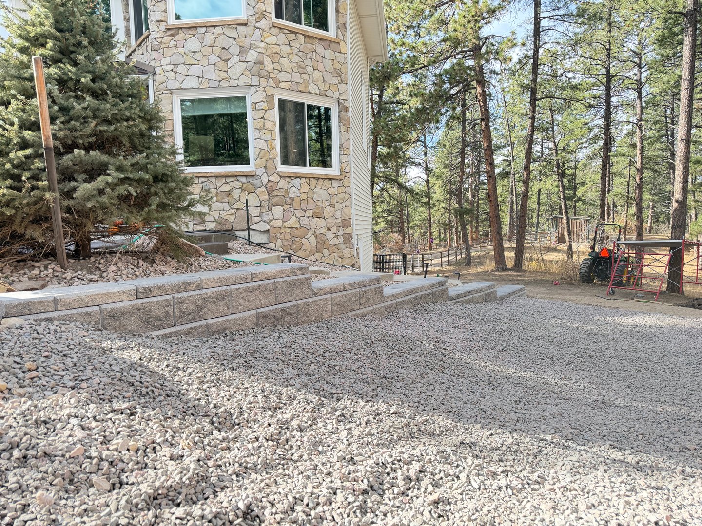 Professional retaining wall landscaping project