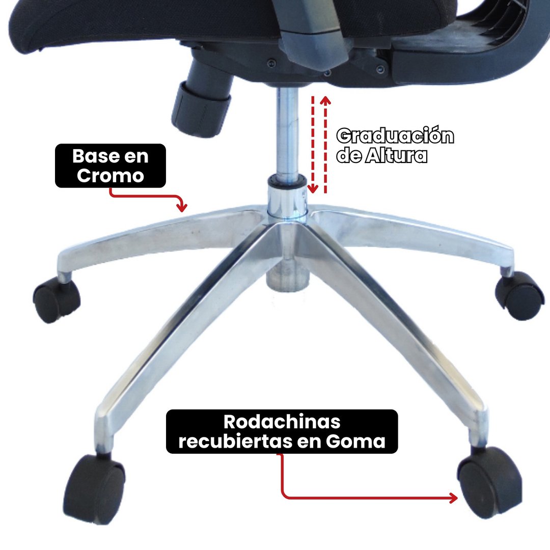 Base cromada de alto rendimiento y durabilidad
