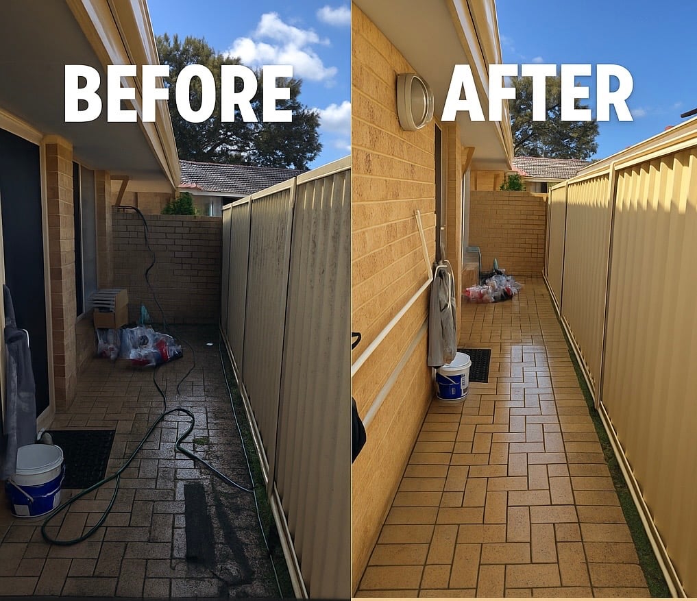 Professional house washing showing clean results