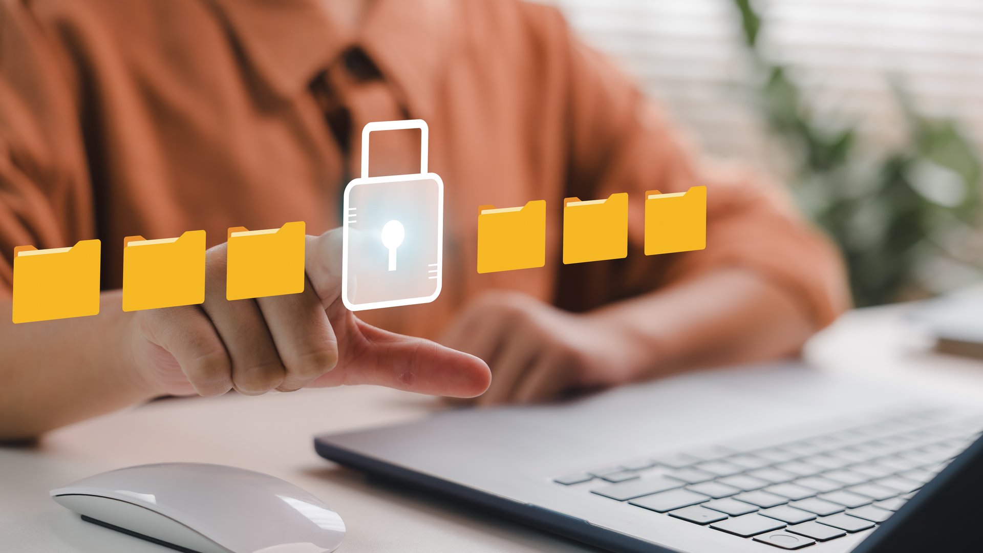 User tapping on virtual lock icon