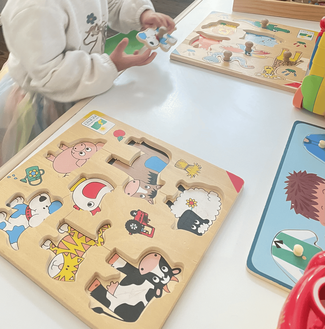 Children playing and learning