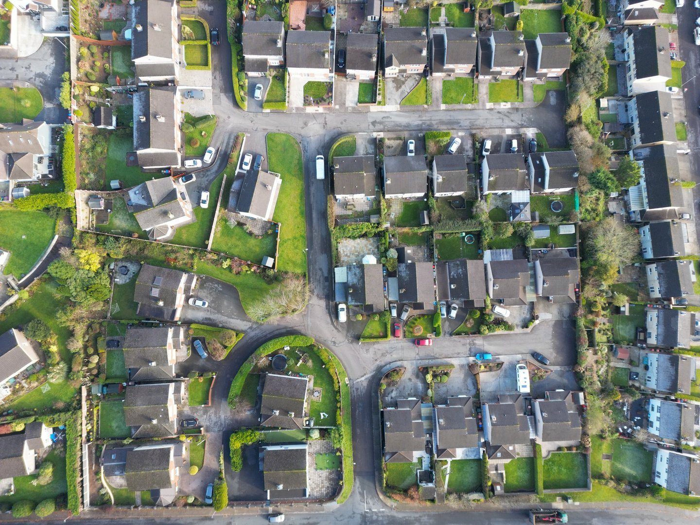 Houses in Ireland Ariel view
