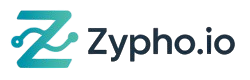 Zypho.io logo with stylized letter Z and text in gradient blue and green.