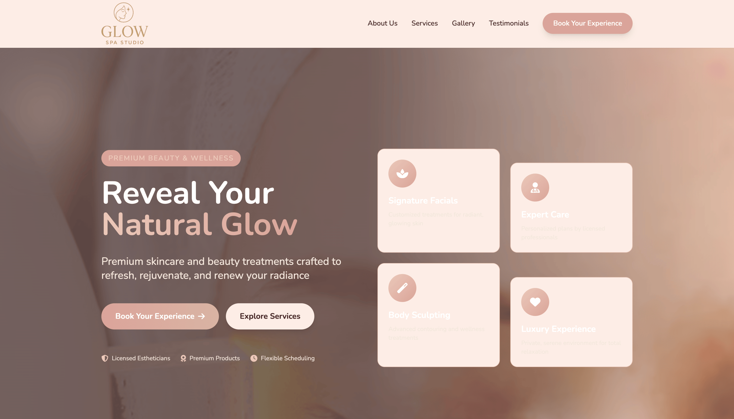 Beauty & Wellness website portfolio showcase