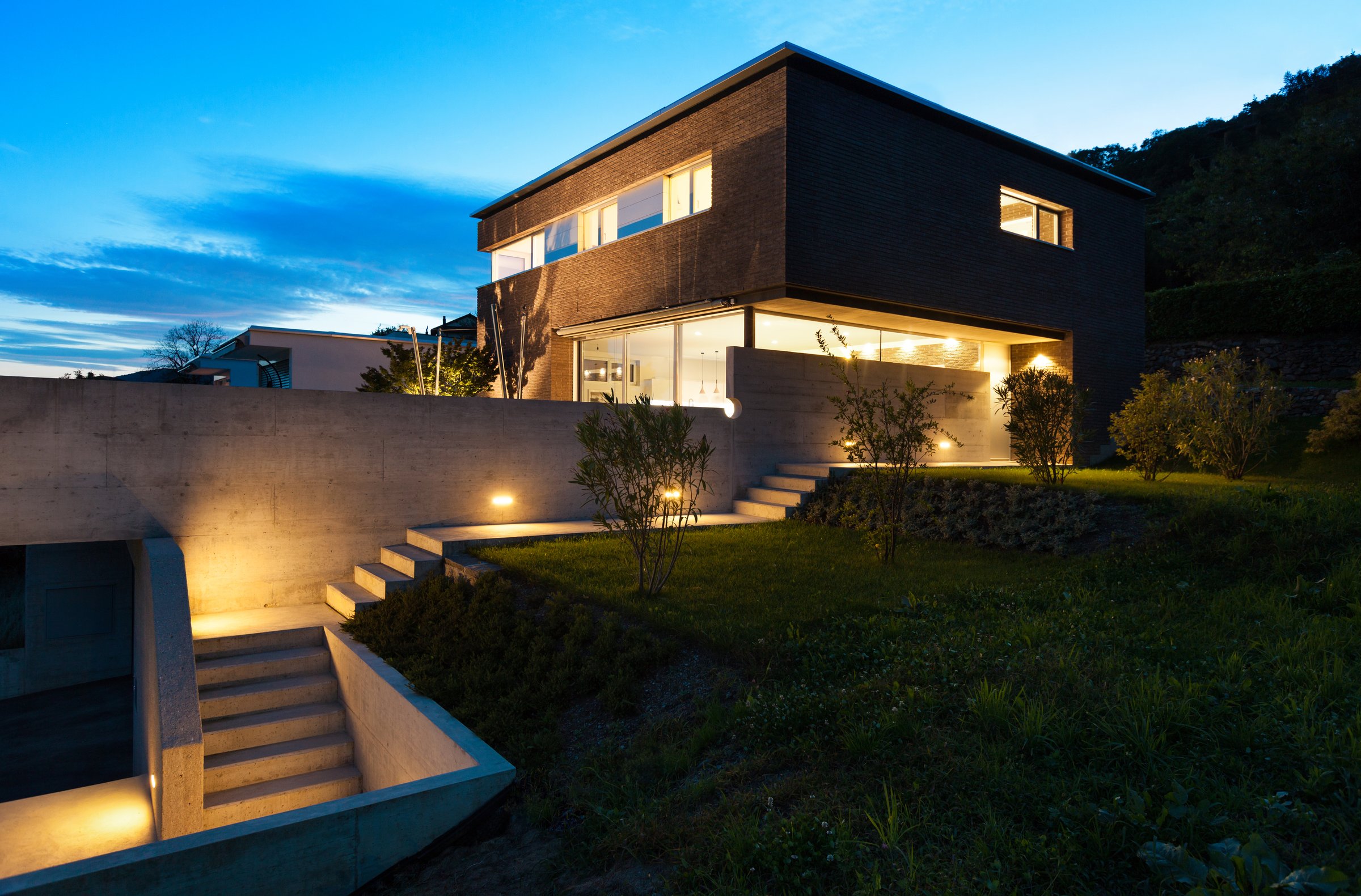 Architecture modern design, beautiful house, night scene