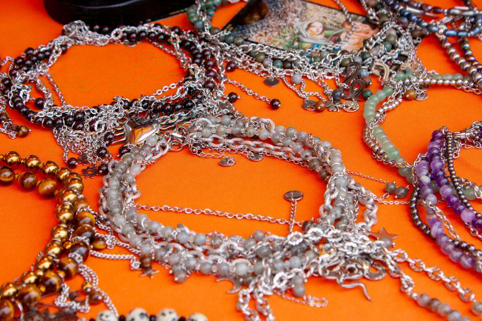 women's jewelry made of precious and mineral stones