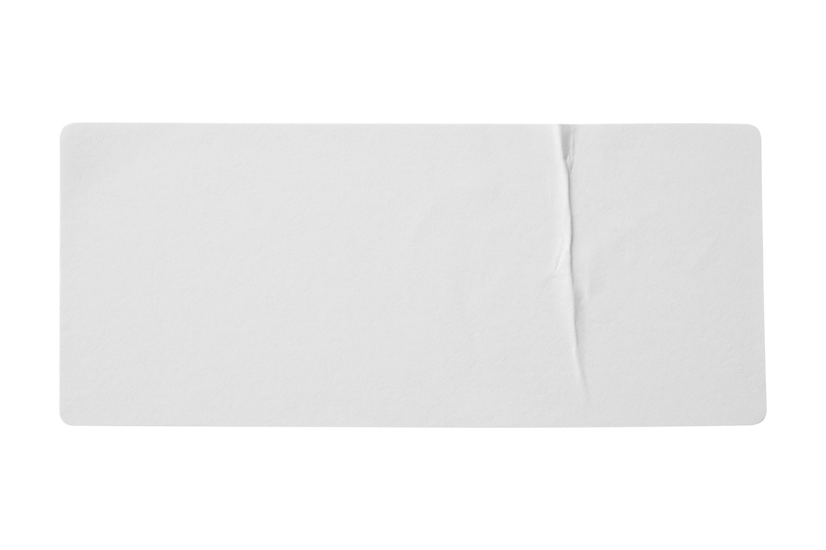 Blank white paper sticker label isolated on white background