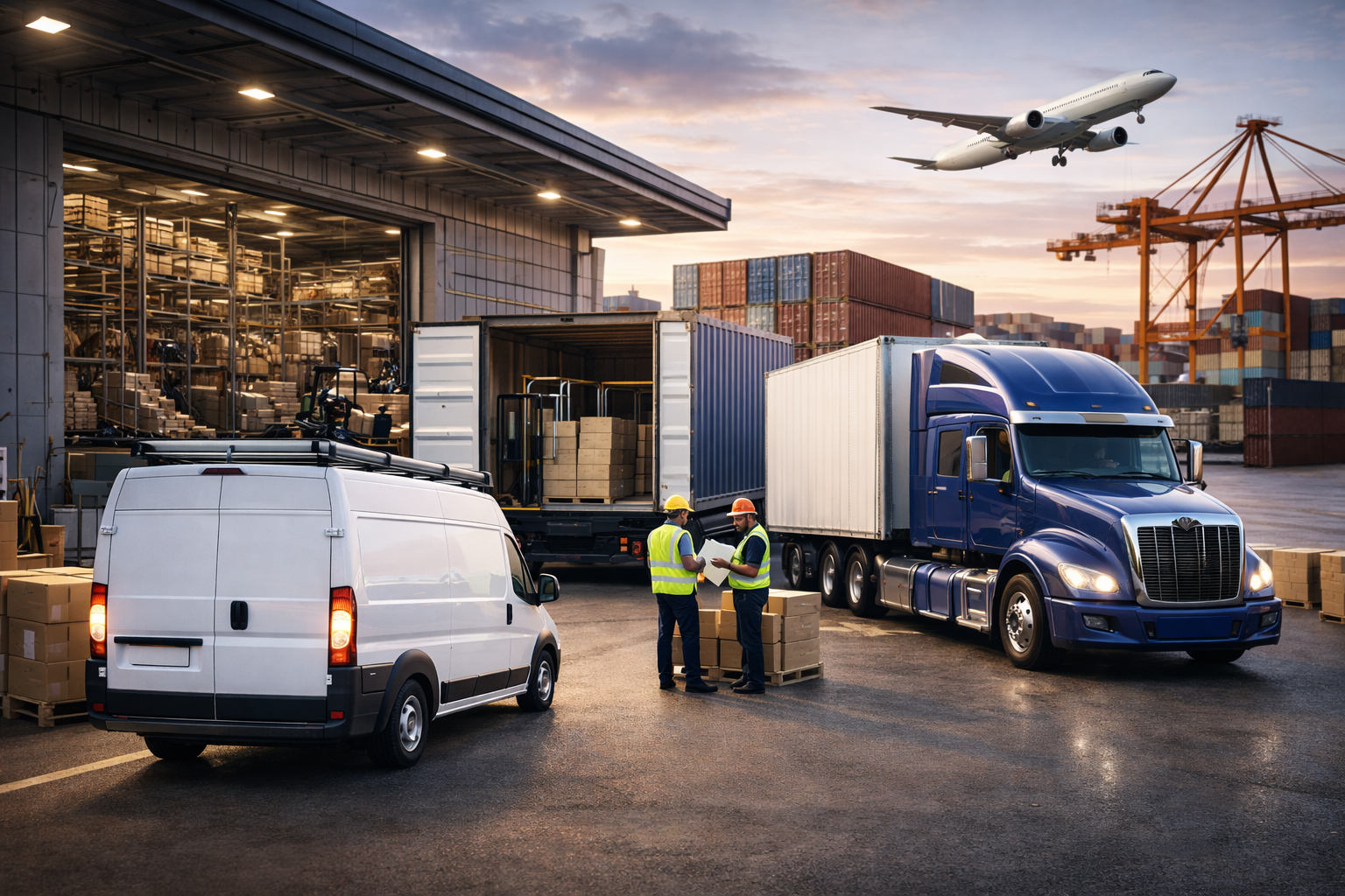 Logistics and freight forwarding courier delivery