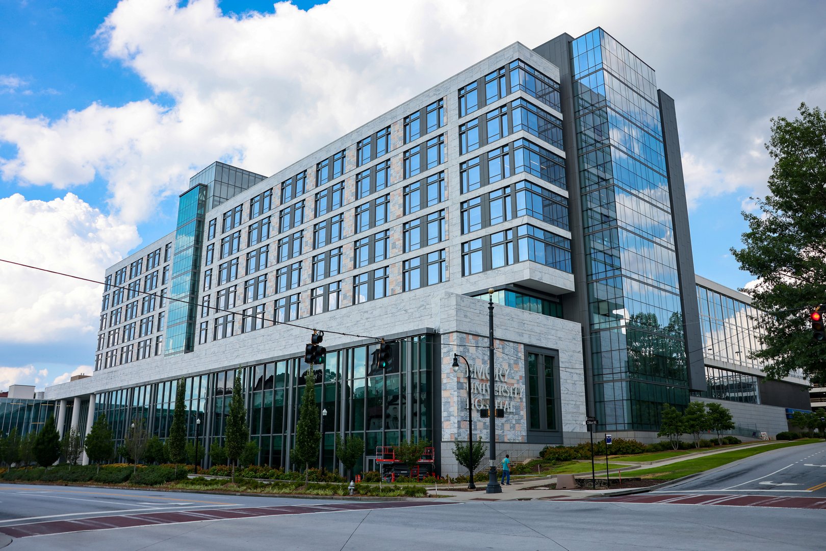 Atlanta, Georgia, USA - Jul 4, 2024: The modern building of Emory University hospital, one of the best hospitals in Georgia