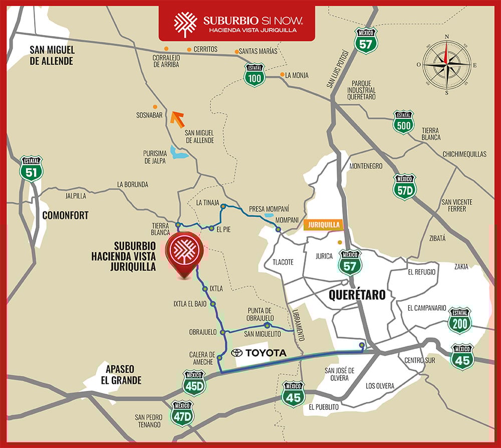 Mapa de ubicación de Hacienda Vista Juriquilla
