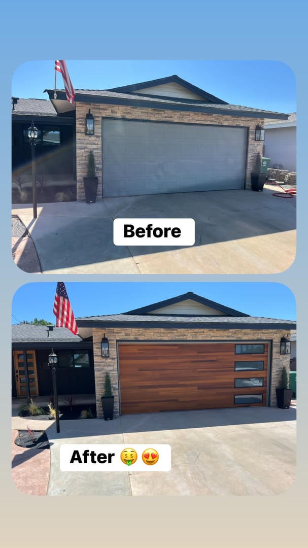 Residential garage door installation
