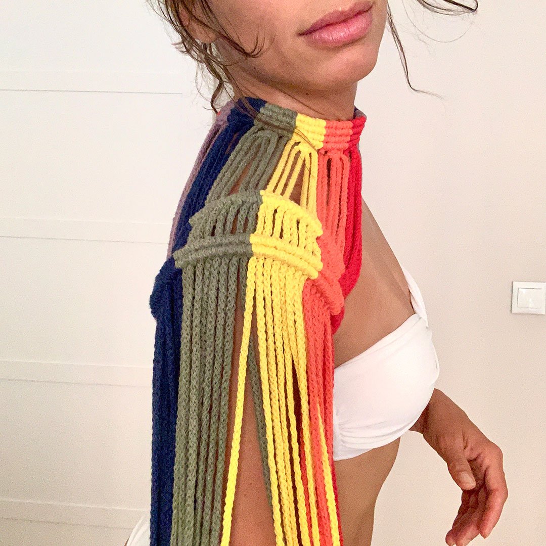 Hombreras modernas de macramé artesanal