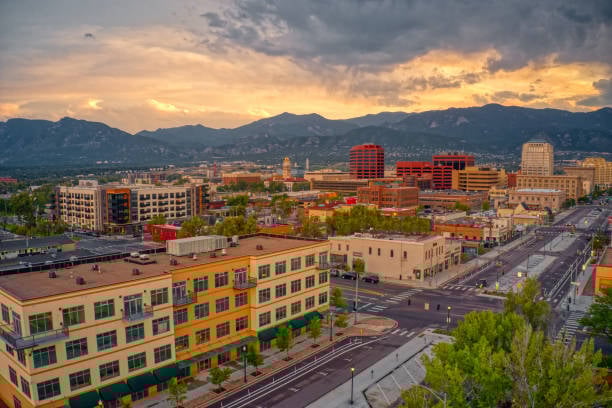 Colorado Springs residential neighborhood with mountain views